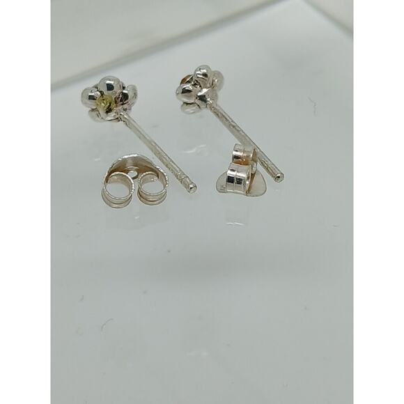 Vintage Estate Jewelry NOS .925 Sterling Silver Pink Rose Crystal Earrings - Picture 6 of 7